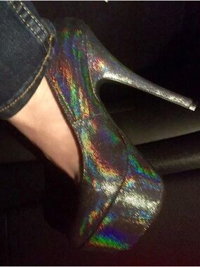 Qupid Silver High Stiletto Heels